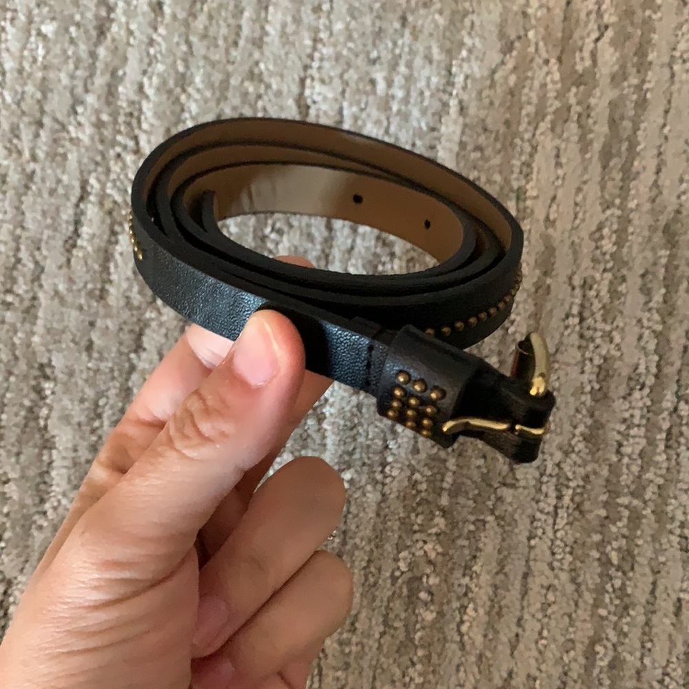 J Crew black thin belt